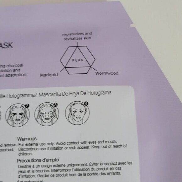 2 Two Boxes of Sheet Masks Pure Aura Hologram Foil Six total Masks NIB - Picture 8 of 11